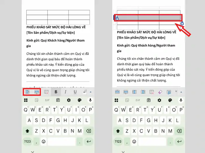 Cách tạo bảng trong Word trên điện thoại cực đơn giản từ A - Z 16 Thêm Dòng Hoặc Cột Mới Trong Word Trên điện Thoại