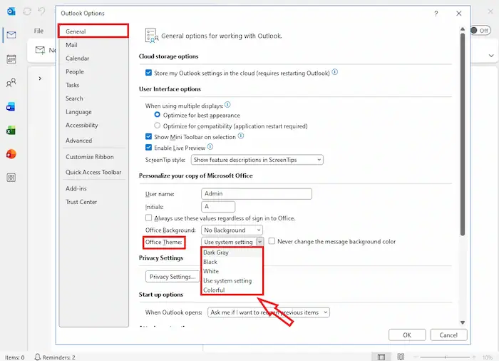 Cách thay đổi giao diện Outlook trên máy tính & điện thoại chi tiết 20 Tuỳ Chỉnh Theme Và Màu Sắc Hiển Thị Trên Outlook