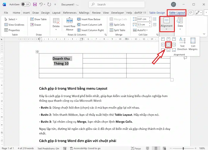 Cách gộp ô trong Word cực nhanh và đơn giản (Mọi phiên bản) 27 Mất Dữ Liệu Hoặc Nội Dung Nhảy Lộn Xộn Trong ô Hợp Nhất