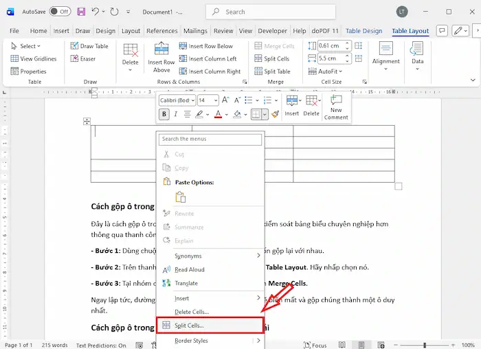 Cách gộp ô trong Word cực nhanh và đơn giản (Mọi phiên bản) 23 Sử Dụng Lệnh Chia ô để Bỏ Gộp ô