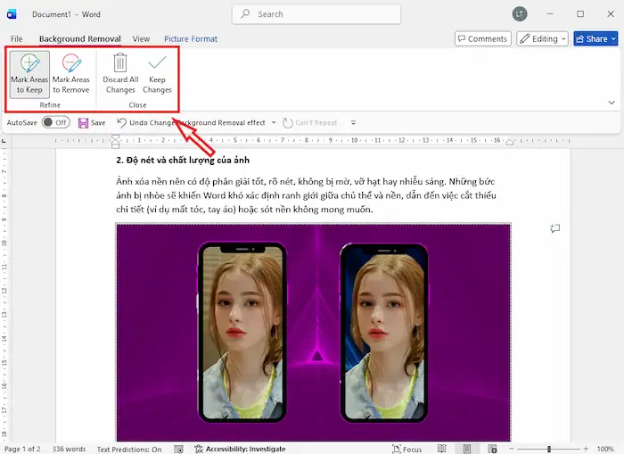 Hướng dẫn xóa nền ảnh trong Word chuyên nghiệp không cần Photoshop 14 Sử Dụng Tính Năng Remove Background để Loại Bỏ Nền ảnh Trong Word (1)