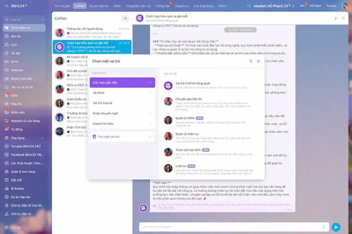 Bitrix24 Copilot là gì? Tổng quan về "Trợ lý AI" thế hệ mới 28 Kích Hoạt Bitrix24 Copilot Trong Chat