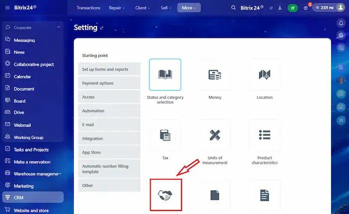 Cách tạo khách hàng tiềm năng tự động với Bitrix24 hiệu quả 46 Thiết Lập Trạng Thái Trong CRM (2)