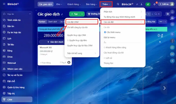 Cách tạo khách hàng tiềm năng tự động với Bitrix24 hiệu quả 44 Thiết Lập Trạng Thái Trong CRM