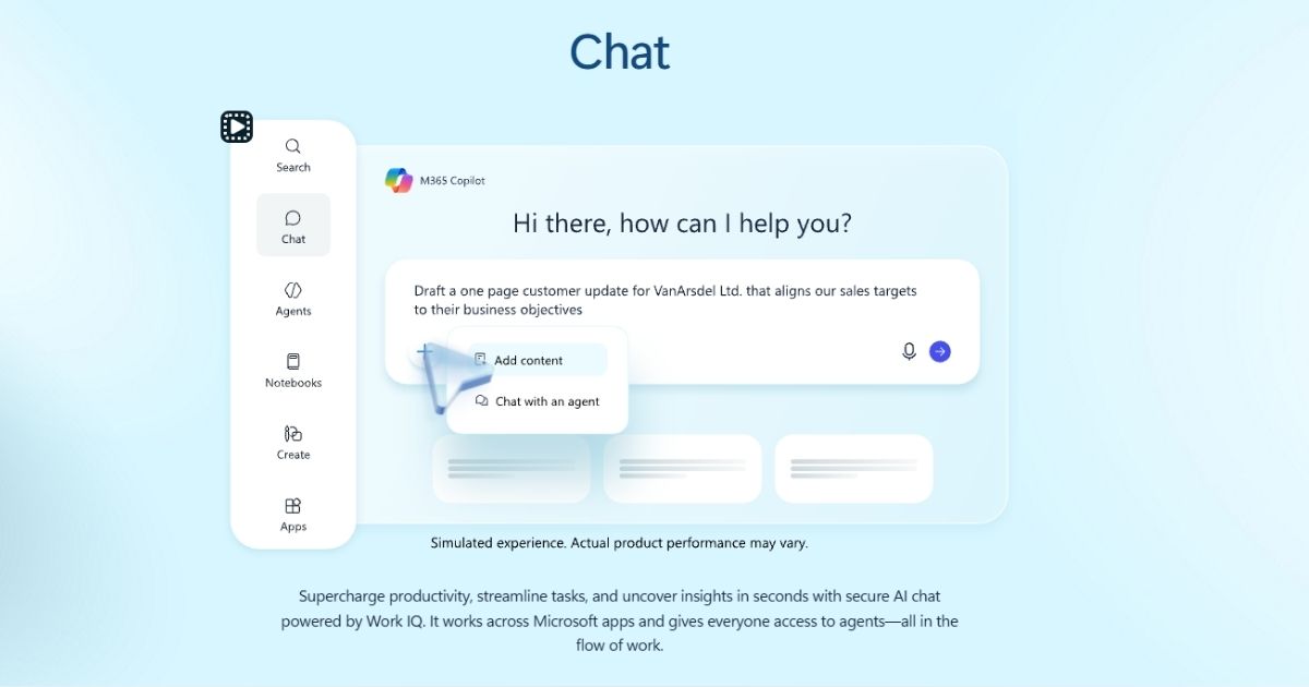 Microsoft 365 Copilot - 1 Năm 5 Copilot Chat – Trung tâm điều phối dữ liệu