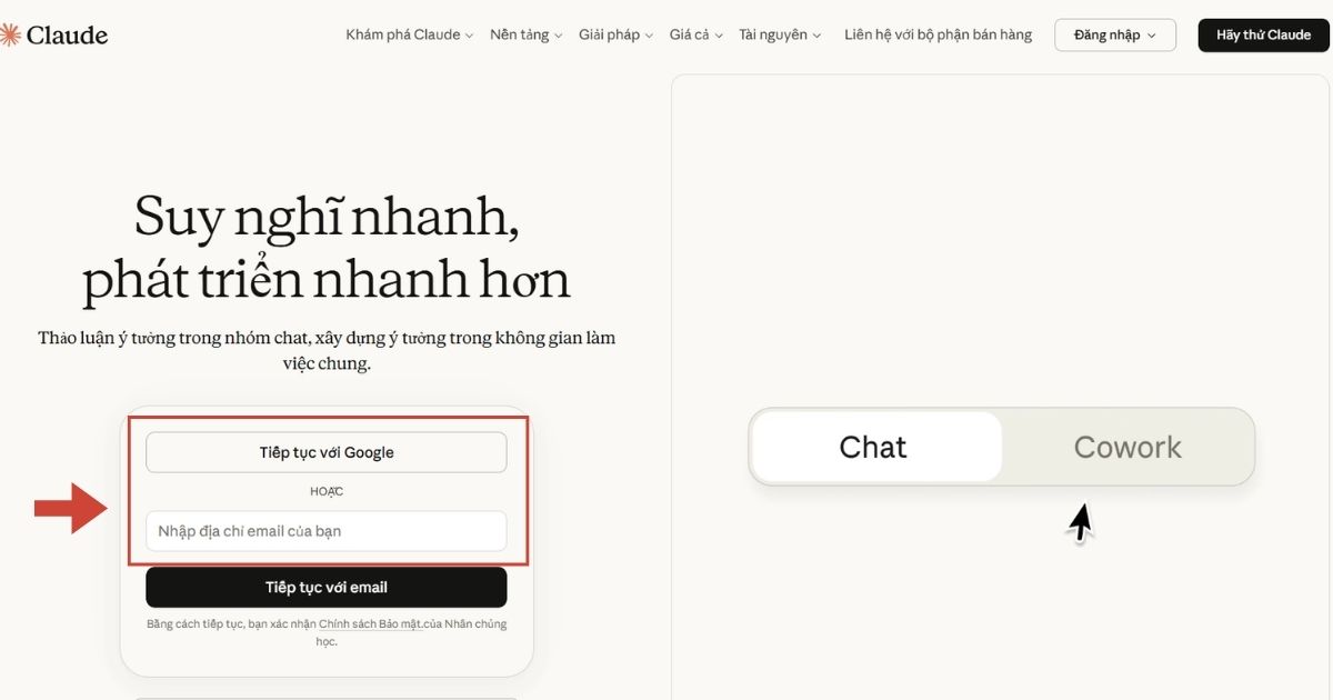 Claude for Excel là gì? Tính năng và cách cài đặt đơn giản 31 Nhập địa chỉ Email muốn sử dụng và nhấn "Tiếp tục"
