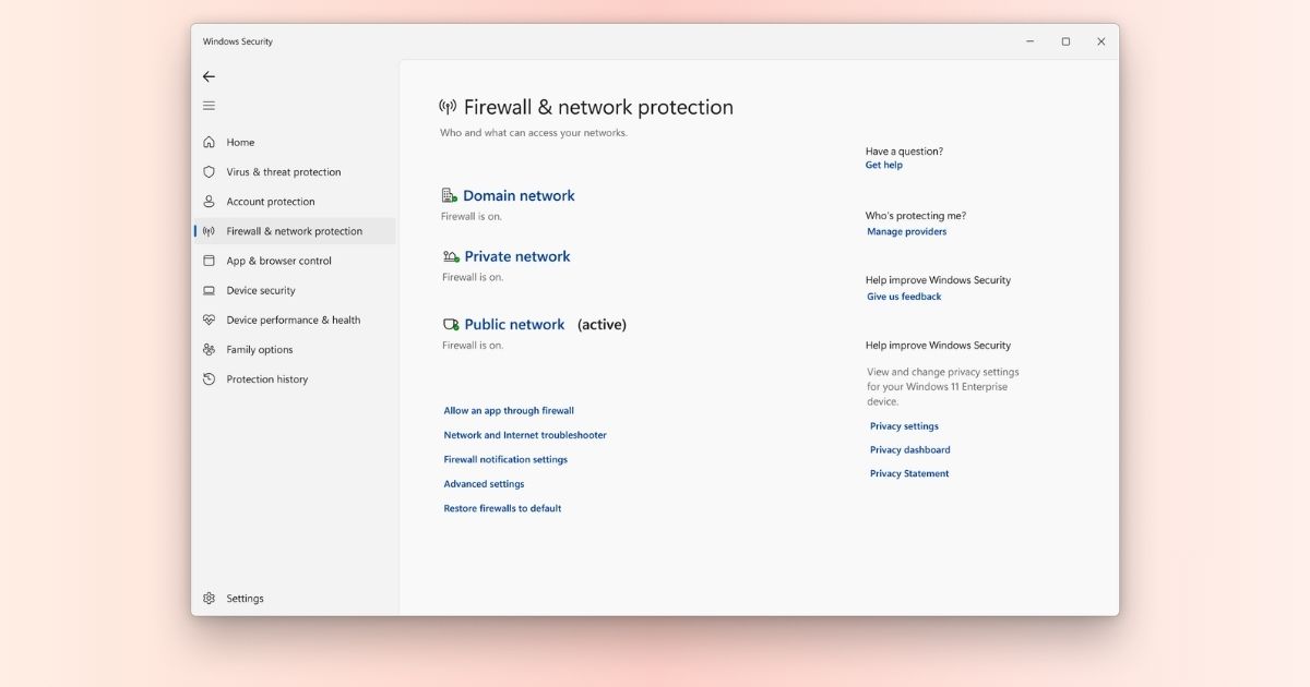 Windows 11 Pro 64Bit ESD (FQC-10572) - Vĩnh viễn 4 Firewall and Network Protection tăng cường phòng vệ an ninh mạng