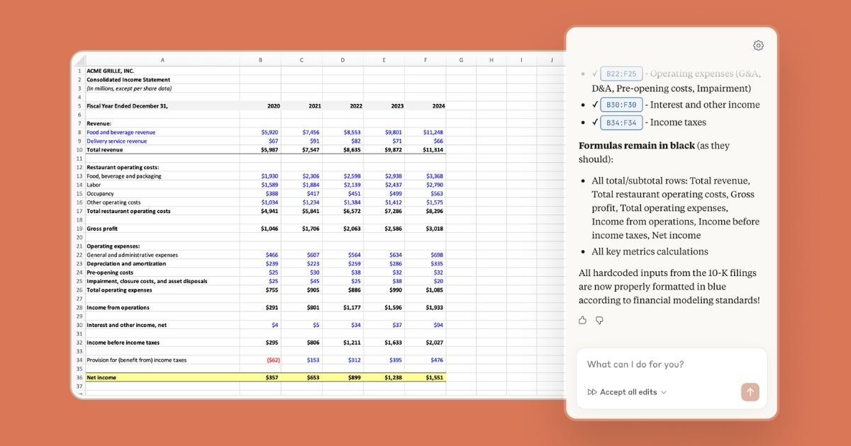 Claude for Excel là gì? Tính năng và cách cài đặt đơn giản 24 Phân tích workbook và tạo insight thông minh