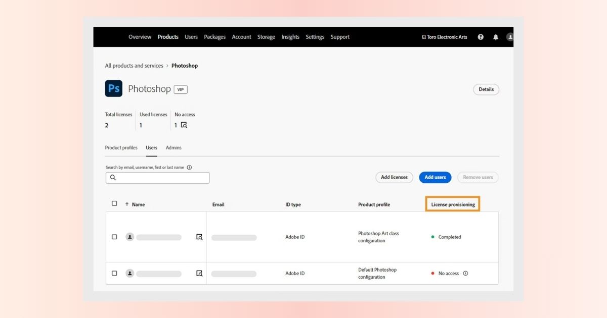 Adobe Creative Cloud All Apps for teams - 1 năm 4 Quản trị License tập trung với Adobe Admin Console