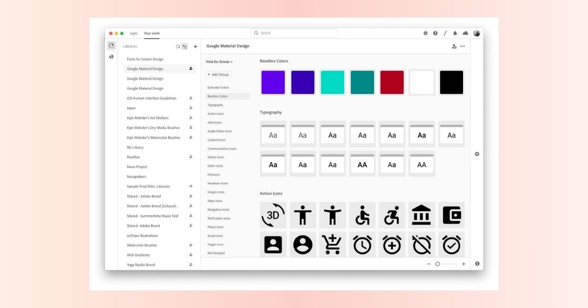Adobe Creative Cloud All Apps for teams - 1 năm 3 Tăng cường cộng tác nhóm với Creative Cloud Libraries