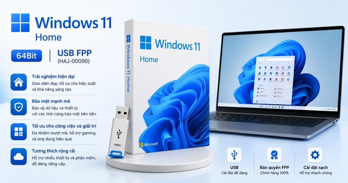 Windows 11 Home 64Bit USB FPP (HAJ-00090) - Vĩnh viễn 1 Windows 11 Home 64Bit USB FPP (HAJ-00090) là gì?