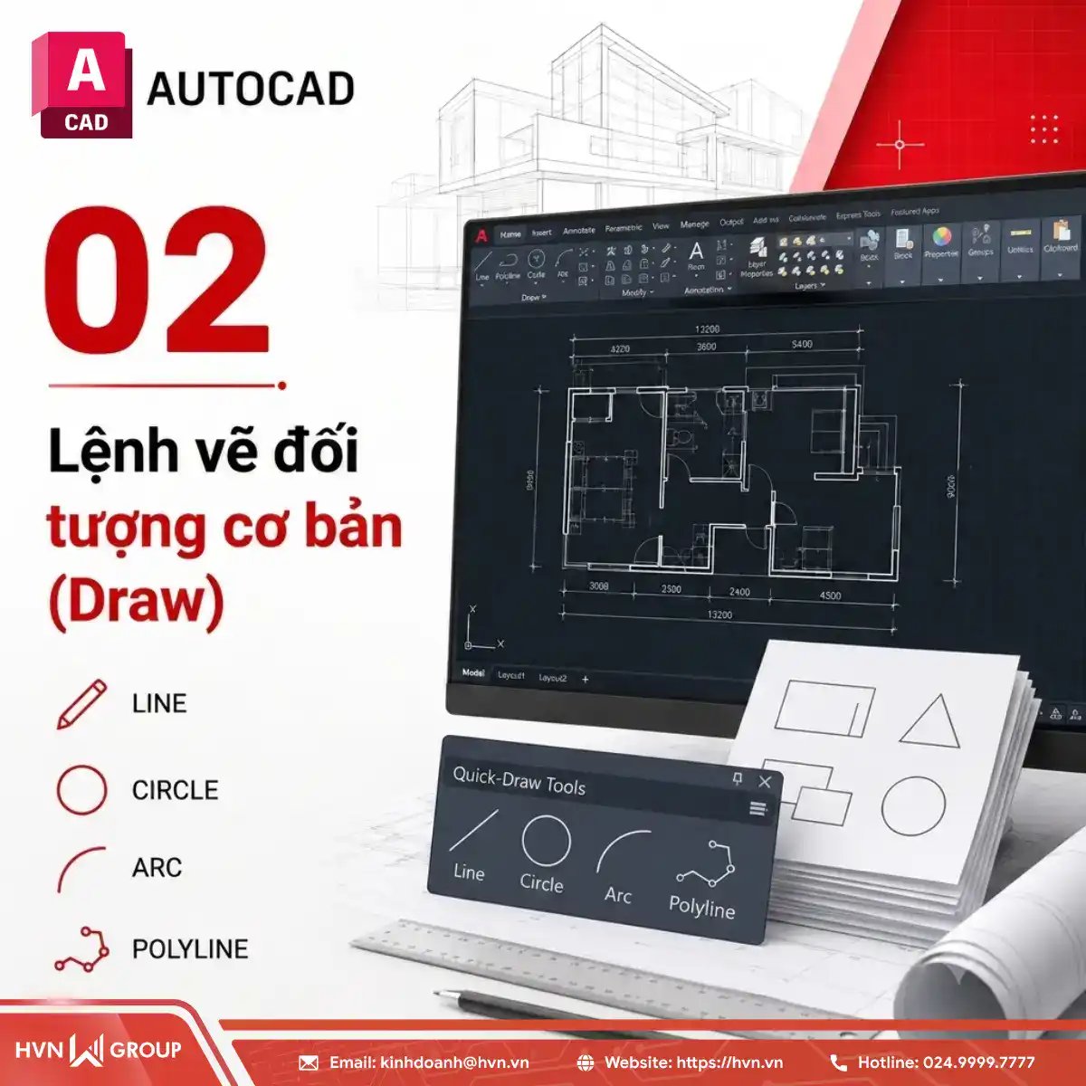 Tổng hợp 150+ câu lệnh trong AutoCAD thông dụng nhất cho người mới 19 Autocad02 Ve Doi Tuong Co Ban