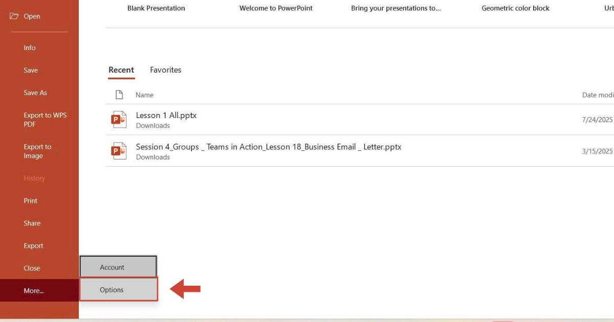 05 Cách dùng hiệu ứng phóng to ảnh trong PowerPoint chi tiết từ A-Z 54 chọn Tùy chọn (Options)