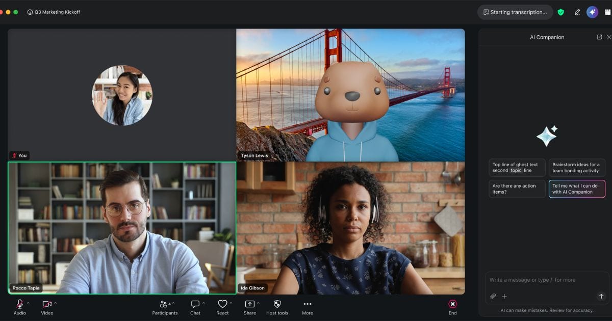 Zoom Workplace Webinar 1000 Add-Ons - 1 Tháng 3 Tự động hóa sự kiện với trợ lý trí tuệ nhân tạo Zoom AI Companion