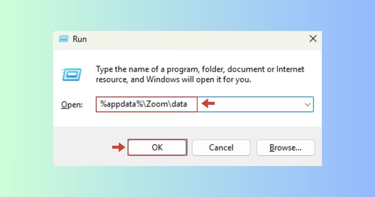 11 Cách sửa lỗi Unable to connect trên Zoom thành công 100% 61 Nhap Chnhập chính xác lệnh %appdata%\Zoom\datainh Xac Lenh Appdatazoomdata