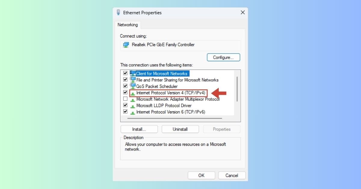 11 Cách sửa lỗi Unable to connect trên Zoom thành công 100% 45 Nhấp đôi vào Internet Protocol Version 4 (TCP/IPv4)