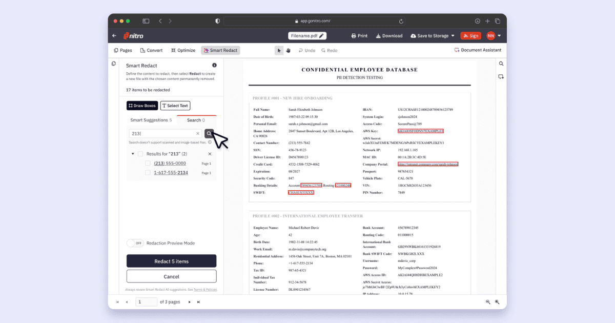Nitro Sign - Standard (200 Subscription Plan Packages per User included) - 1 năm 5 Trợ lý trí tuệ nhân tạo Nitro AI & trích xuất dữ liệu tự động