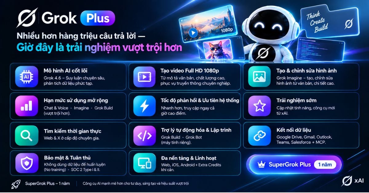 SuperGrok Plus - 1 tháng 2 Một số tính năng nổi bật của SuperGrok Plus