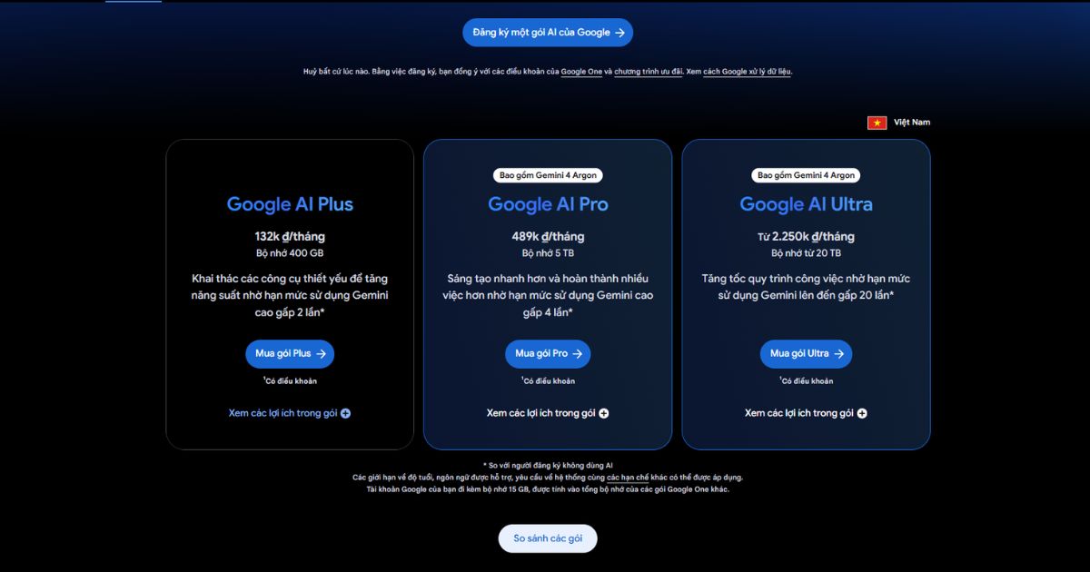 Tư vấn mua Google AI: Báo giá & lựa chọn tối ưu chi chí 28 Đăng ký trực tiếp trên trang chủ chính thức Google One