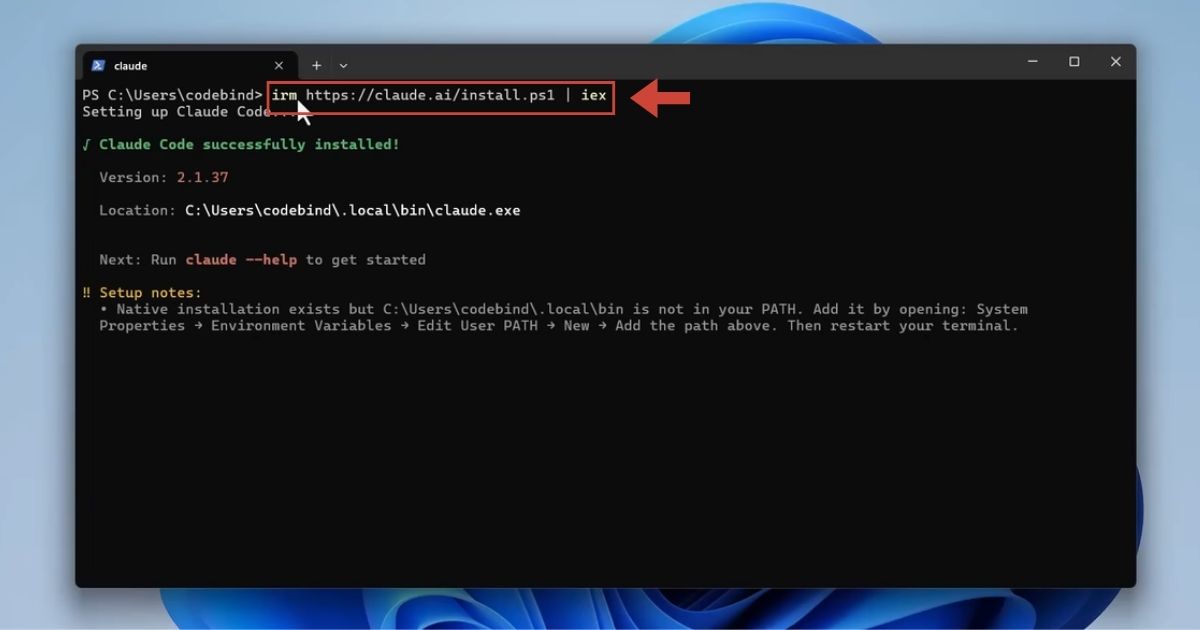 Claude Code là gì? Chi tiết về trợ lý AI lập trình hàng đầu 36 dán lệnh irm https://claude.ai/install.ps1 | iex vào giao diện PowerShell